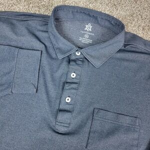 Turtleson Tour Performance Mens 2XL Solid Gray Stretch Polo Long Sleeve
